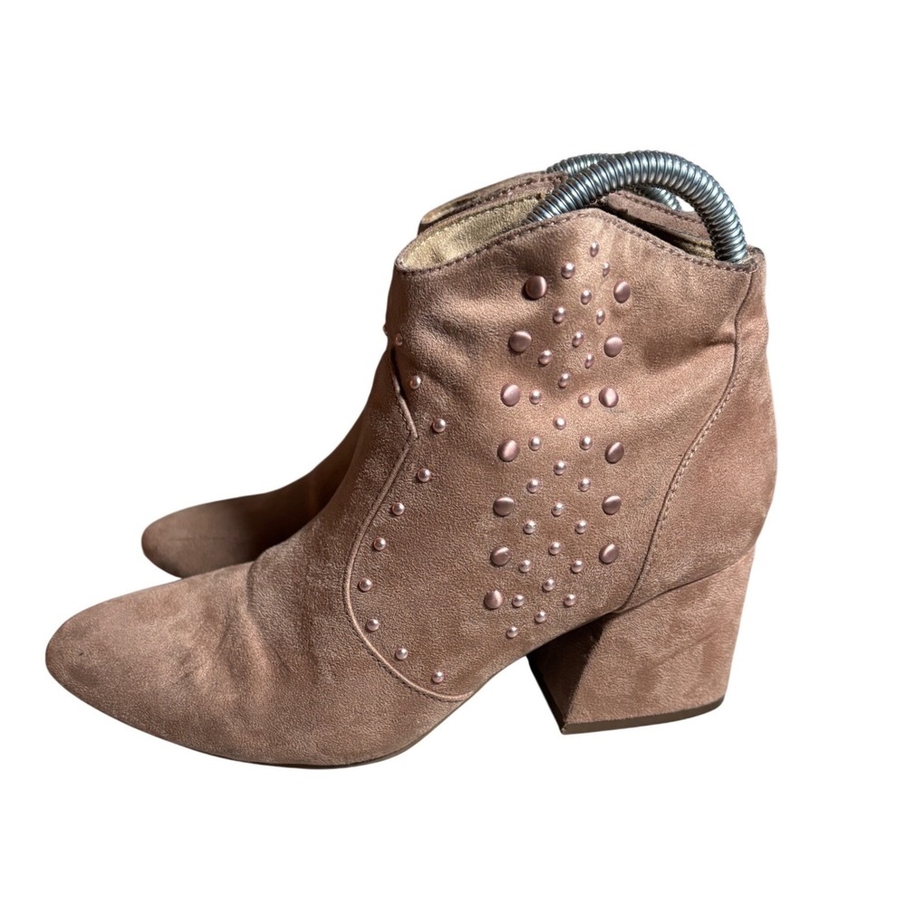 Studded Faux Suede Cowgirl Ankle Boots Womens 7 American Heritage Rodeo Festival